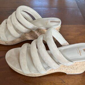NEW Sam Edelman Women's Yuki Platform Wedge Sandal Caramel Suede Size 10